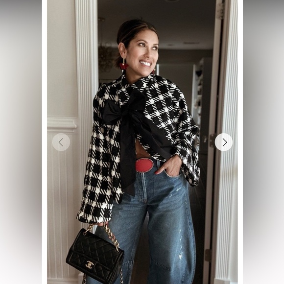 ANTHROPOLOGIE NWT EVA FRANCO KENNEDY HOUNDSTOOTH JACKET ❤️ - Picture 3 of 7